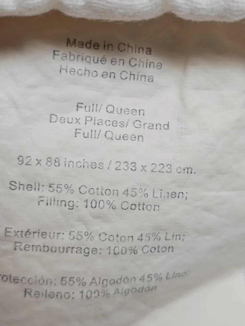 Pottery Barn White Full/ Queen Comforter Bedding Cover 2 Euro Shams Cotton Linen